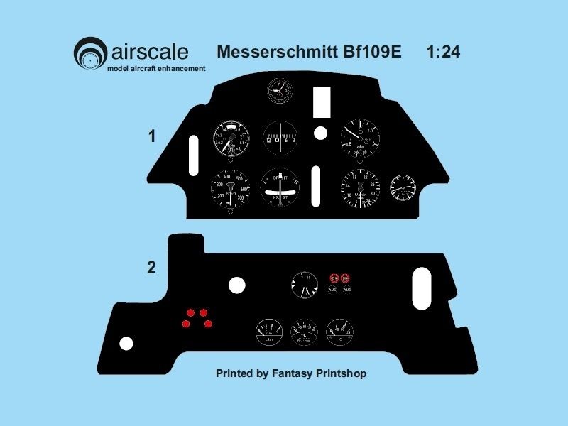 1/24 Scale Messerschmitt Bf 109E Instrument Panel Upgrade
